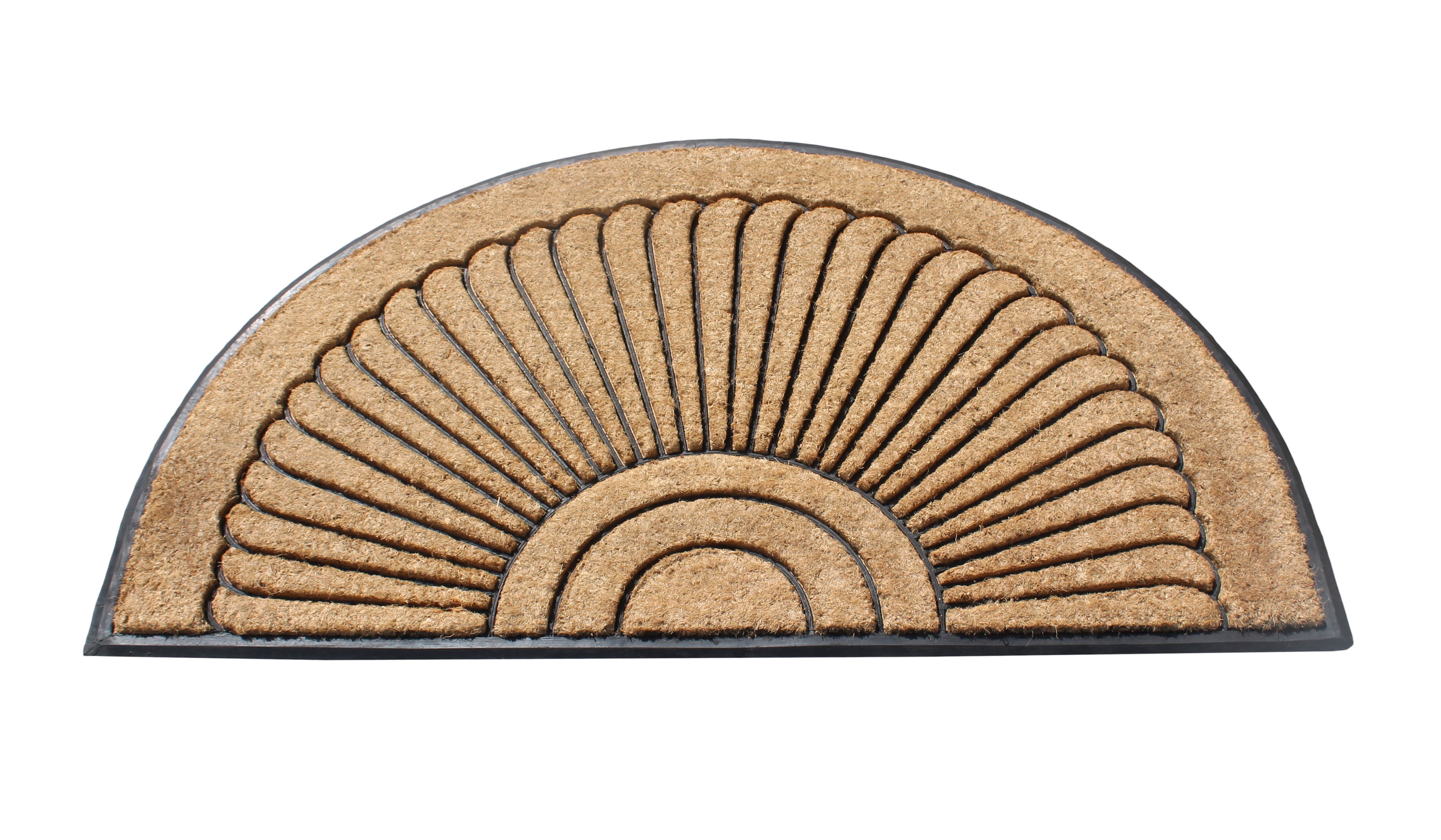 Buy A1HC First Impressions Sunburst Half Moon Tapered Edge Rubber and Coir Double Doormat 30 X