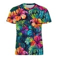 thumbnail image 4 of T Shirt For Men Lily Floral Print Colorful Flower Retro T-Shirts Male Fun Tshirt Original Short Slee, 4 of 7