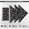 thumbnail image 4 of Vargottam Designer Cotton Canvas Napkins - Set of 12, 20-Inch, Black Leaves Design, Durable & Absorbent Cloth Napkins for Dining, Parties, and Home Decor - Machine Washable, 4 of 7