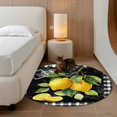 thumbnail image 2 of Round Rugs 3.3Ft, Yellow Lemon Round Area Rug Washable Indoor Throw Carpet, Summer Botanical Black White Checkered Soft Non Slip Circle Rug for Laundry Room Patio Home Decor Aesthetic, 2 of 8