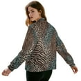 thumbnail image 3 of DISNIMO Leopard Print Sweatshirts for Women Zip Up Jackets Long Sleeve Outwear Warm Sweatshirts for Fall Winter, 2XL, 3 of 7