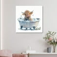 thumbnail image 6 of HFDF Cow Pictures Wall Decor Highland Cow Bathroom Decor, Funny Highland Cow Wall Art Print, Cow Bathtub Poster, Funny Animal Artwork for Bedroom 24x16inch Framed, 6 of 7