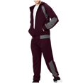 thumbnail image 5 of VBTAPA Mens Track Suits 2 Piece Set Color Block Casual Sweatsuit Long Sleeve Zip Up Hoodie with Jogger Pants Jogging Matching Sets with Pockets Red XXL, 5 of 9