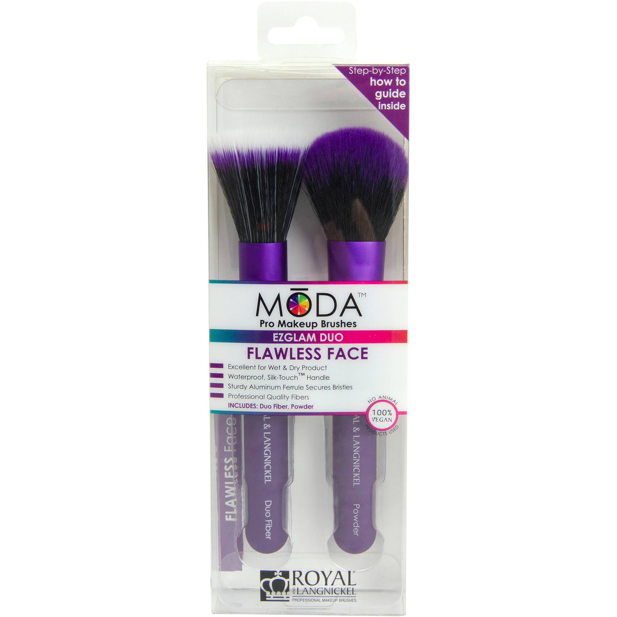 MODA EZGlam Flawless Face Duo Makeup Brush