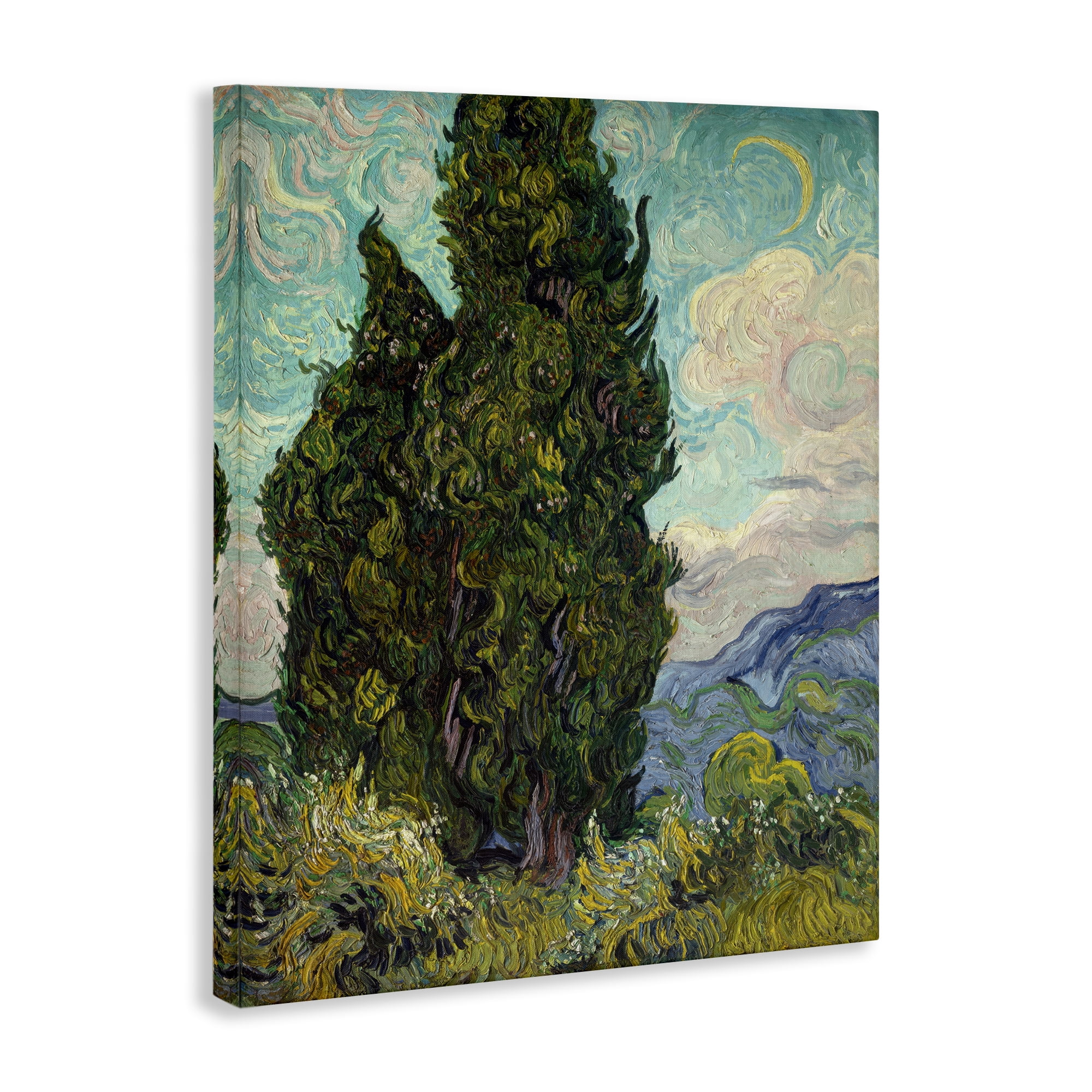 Stupell Industries Van Gogh Cypress Landscape Landscape & Nature Painting Wrapped Canvas Art Print Wall Art, 30 x 40
