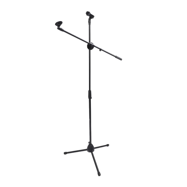 Support de Microphone au Sol, Bras Bôme en Plastique Acier Support de Microphone à Forte Charge avec Base Trépied pour Scène