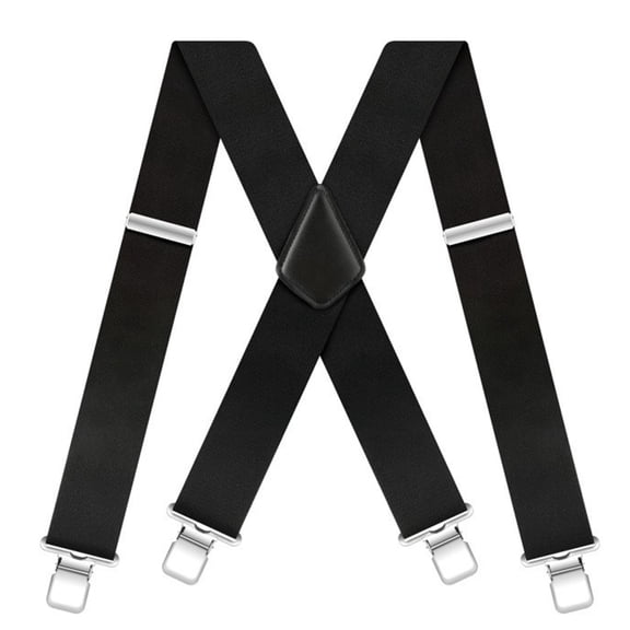 Suspenders for Men, 2 Inch Wide Sturdy Clips X-Back, Adjustable Elastic Work Suspenders