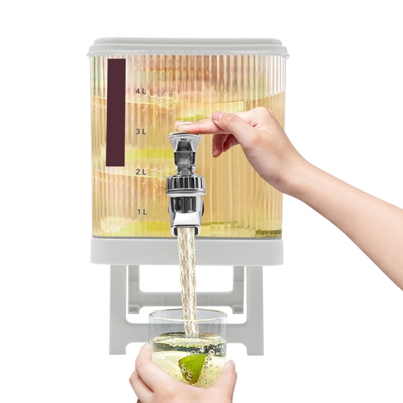 Miumaeov 4.5L/1.2gal White Water Juice Drink Dispenser Water Drink Beverage Dispenser Container