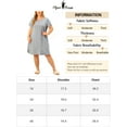thumbnail image 6 of Agnes Orinda Women's Plus Nightgown Short Sleeve Round Neck Stretch Pajama Dress 4X Gray, 6 of 6