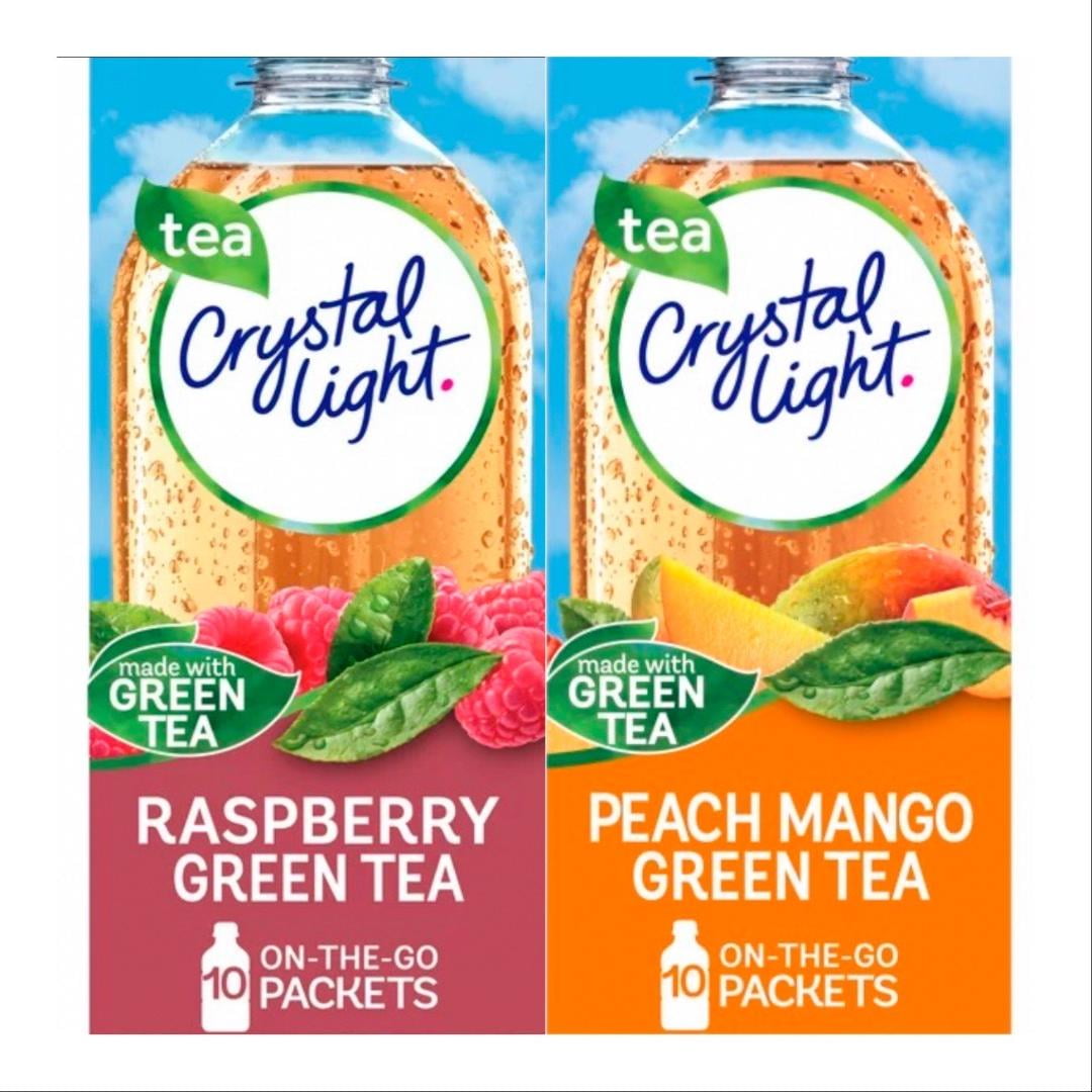 Crystal Light OnTheGo Variety 2 Pack Raspberry Green Tea & Peach