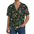 thumbnail image 3 of Fotbe Mexican Flower 1 print Short Sleeve Button Down Shirts for Men Casual Summer Beach Wrinkle Free Shirt-Medium, 3 of 7