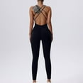 thumbnail image 4 of TMOYZQ One Piece Jumpsuit for Women Yoga Bodycon Ribbed Jumpsuit Workout Sleeveless Backless Rompers with Tummy Control Bodysuits, 4 of 9