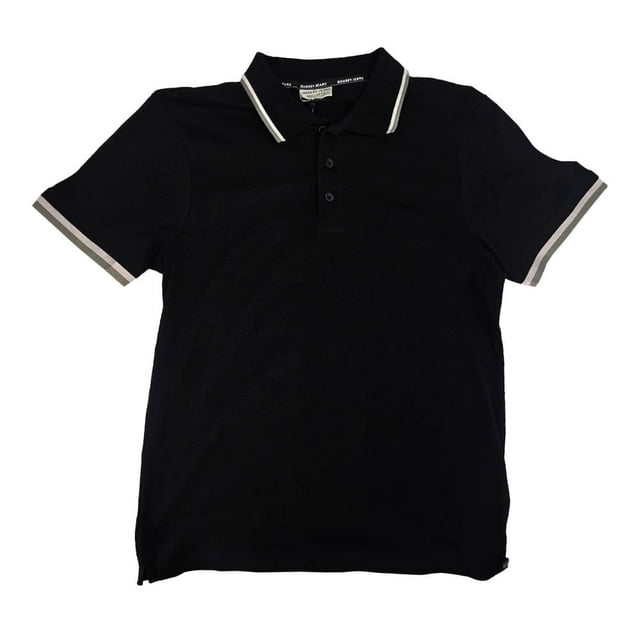 Playera Quarry para Hombre Botones Manga Corta Negro Talla M