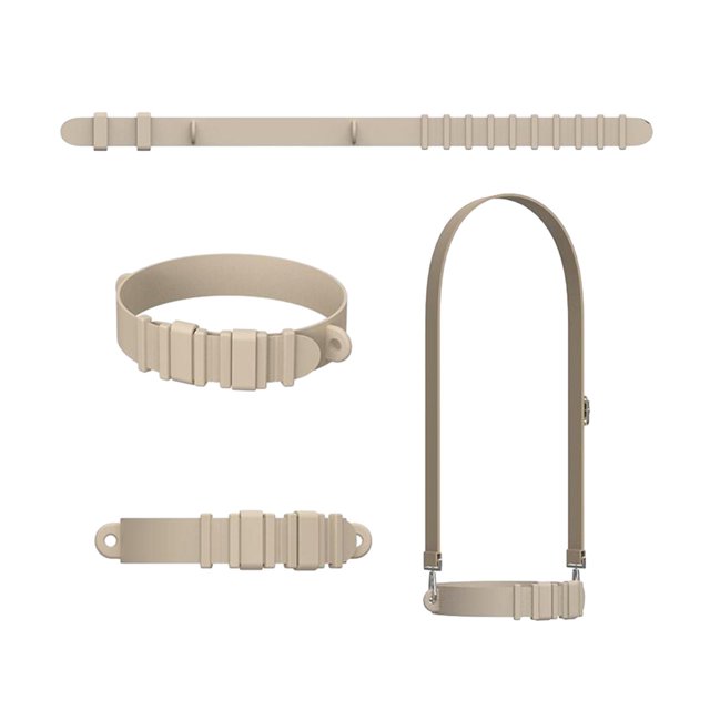 Mango para botella de agua, portabotellas, soporte con correa, silicona suave y duradera, se adapta a la mayoría de botellas, accesorios para tazas , caqui