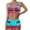 Green, variant on Qingpeng Women's Plus Size Printed Tankini Set with Wide Straps Two Piece Bathing Suit with High Waist Boyshort Bottom