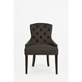 thumbnail image 1 of Benzara Button Tufted Fabric Upholstered Accent Chair In Wood-Color:Gray And Brown, 1 of 3