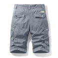 thumbnail image 3 of Homeyce Men's Cargo Shorts Multi Pocket Elastic Waist Short Pants Drawstring Ripstop Straight Leg Camo Cargo Pants Loose Fit Hiking Outdoor Lightweight Work Bermuda Short,Gray M, 3 of 4