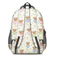 thumbnail image 3 of Highland Cow and Flower Print Cute School Backpack Bag with Padded Back and Adjustable Shoulder Straps 16.9 X 12.6 X 5.9 Inches, 3 of 5