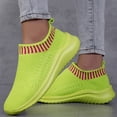 thumbnail image 3 of Rokment Womens Slip on Socks Running Walking Jogging Shoes Comfortable Mesh Memory Foam Cross-Training Driving Hiking Workout Tennis Nursing Sneakers Light Green Size 6.5, 3 of 5