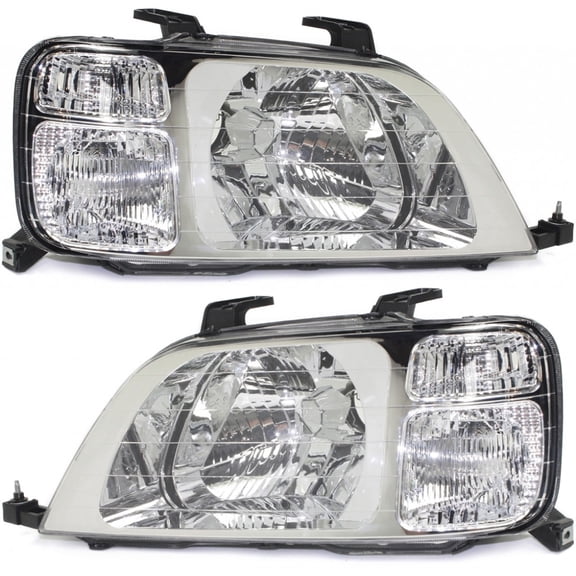 For 1997-2001 Honda CR-V Pair Headlights Driver and Passenger Side Assembly Unit combination lamp HO2502112 HO2503112 Replaces 33151-S10-A01 33101-S10-A01