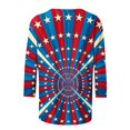 thumbnail image 4 of GaThRRgYP Women's Casual Short Sleeve T-Shirt,Women's Fashion Tees Casual Crewneck 3/4 Sleeve Loose T Shirt Ladies Blouses Shirts Blue M, 4 of 5