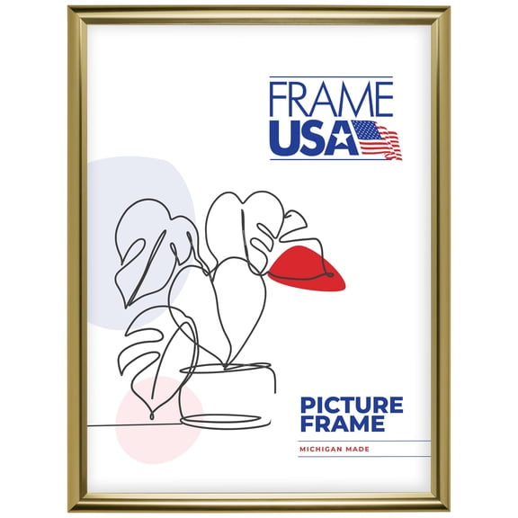 18x24 Picture Frame – Gold Deluxe Poster Style 110–40, 1 Inch Polystyrene Moulding, Includes Plexiglass and Backing – Wall Display Frame for Art, Posters, or Photos – Frame USA