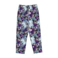 thumbnail image 4 of Naloa Purple Marble Texture Print Women’s Ultra-Soft Comfy Pajama Lounge Pants with Pockets & Drawstring, 4 of 8