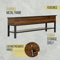 thumbnail image 5 of HBCY Creations Farmhouse Entryway Indoor Bench, Walnut, 5 of 6