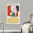 thumbnail image 3 of PixonSign Framed Canvas Print Wall Art Pablo Picasso Mid-Century Line Art Abstract Shapes Illustrations Modern Art Decorative Minimal Relax/Calm for Living Room, Bedroom, Office - 24"x36" WHITE, 3 of 5