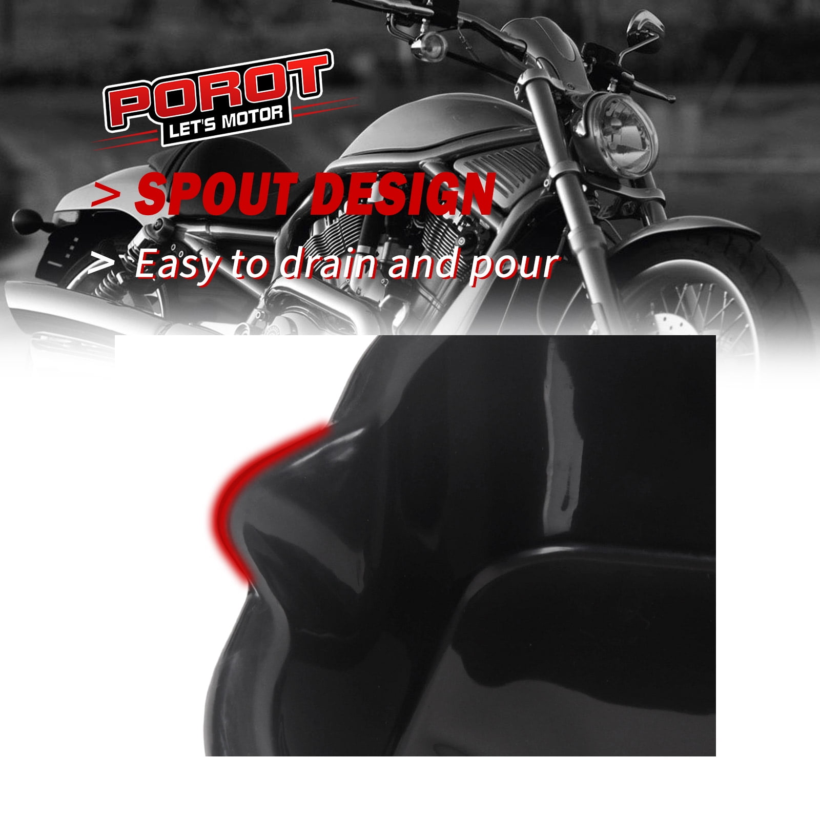 Porotmotor Oil Drain Pan 2L Tray Container Storage for Low Profile Motorcycle Oil Change Splash Repair Recovery
