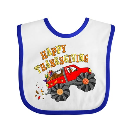 

Inktastic Happy Thanksgiving Monster Truck with Turkey and Food Gift Baby Boy or Baby Girl Bib
