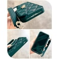 thumbnail image 4 of Wallet Case Compatible with iPhone XR, Cute Light Luxury Bag Design, Purse Flip Card Pouch Cover Soft Silicone Case with Handstrap Long Shoulder Strap (Dark Green, iPhone XR), 4 of 16