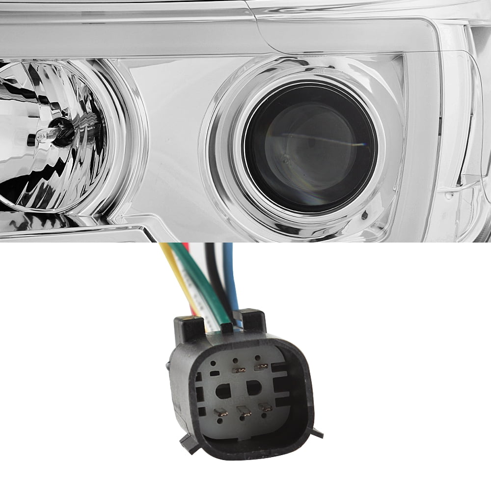 AKKON - For 2015-2022 Chevy Colorado Full LED Daytime Running Lamp Bar Projector Headlights Chrome Housing Clear Lens Set