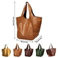 thumbnail image 2 of geerera European And Retro Oversized Leather Tote Bag, Huge Capacity Work Hobo, Pu Leather Bucket, Purse And Handbag, Large Soft Travel Shopping Bag 15x9.8x23.6 inch, 2 of 5