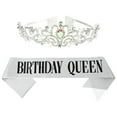 thumbnail image 1 of 1 set Girl Sash and Tiara Set Decorative Etiquette Cumpleaños Posts, 1 of 5