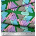 thumbnail image 3 of Soimoi Green Rayon Crepe Fabric Triangle Geometric Print Fabric by Yard 46 Inch Wide, 3 of 3
