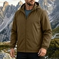 thumbnail image 2 of SEROYE Mens Jacket Coat Water Resistant Hooded Windbreaker Solid Long Sleeve Full Zip Pockets Elastic Cuffs Outerwear (L, Brown), 2 of 9