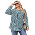 thumbnail image 3 of Fantaslook Plus Size Womens Blouses Long Sleeve Floral Tunic Tops Henley Neck Flowy Fall Shirts, 3 of 8