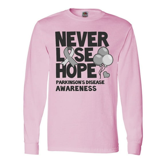 Inktastic Parkinsons Disease Awareness Never Lose Hope with Balloons Long Sleeve T-Shirt