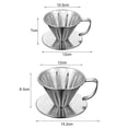 thumbnail image 7 of Vnanda Pour Over Coffee Dripper Stainless Steel LHS Slow Drip Coffee Filter Metal Cone Paperless Reusable Single Cup Coffee Maker 1-2 Cup With Non-slip Cup Stand, 7 of 7
