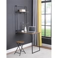 thumbnail image 2 of Maklaine Contemporary Wood Folding Wall Desk with Stool in Oak, 2 of 7