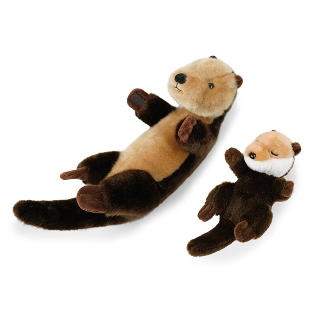 Lovely Mother and Child OtterOtter Plush Toy Lifelike Stuffed Marine Life Sea Otter Stuffed Animal