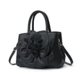 thumbnail image 2 of Faraee Womens Flower Purses and Handbags Leather Fashion Small Shoulder Crossbody Tote Bag Work Casual Top Handle Satchel Black, 2 of 4