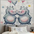 thumbnail image 2 of Orinice Hippos Balloons White Background Tapestry Wall Hanging Unique Style Graphic Tapestries Home Wall Decor Art Living Room Bedroom Apartment Farmhouse Dorm 40x60inch, 2 of 6