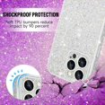 thumbnail image 2 of Compatible with iPhone 14 Pro Max Glitter Case Women Girls Bling Sparkle Phone Case Camera Lens Protection Slim Soft Bumper Shockproof Protective Cover for iPhone 14 Pro Max 6.7 inch, White, 2 of 12