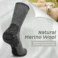 thumbnail image 2 of Loritta 3 Pairs 80% Merino Wool Hiking Socks for Men Women Warm Boot Thermal Hiking Cushion Crew Socks Size 9-12, 2 of 7