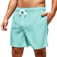 thumbnail image 4 of IWRICH Women's Elastic Waist Drawstring Swim Shorts Gingham Print Boyshorts Bathing Swimsuit Bottoms Board Shorts Mint Green XL, 4 of 4
