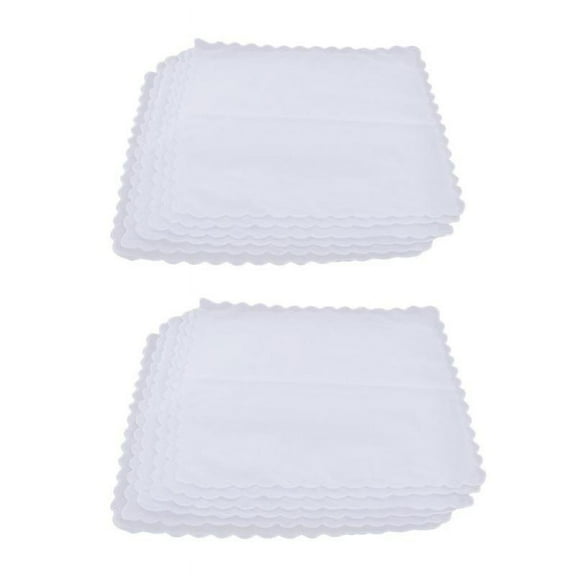 12pack Cotton Hankie Women Men Wedding DIY Hanky