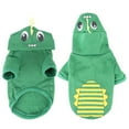 thumbnail image 3 of Bienvenido Otoño Invierno Tela Polar Verde Amarillo Forma de Dinosaurio Disfraz Sudadera con Capucha Ropa para Gatos Perros, 3 of 8