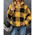 thumbnail image 2 of BTFBM Womens Sweatshirt Sherpa Quarter Zip Pullover Fall Winter Long Sleeve Fleece Sweaters Hoodies Sweatshirts Clothes, 2 of 4